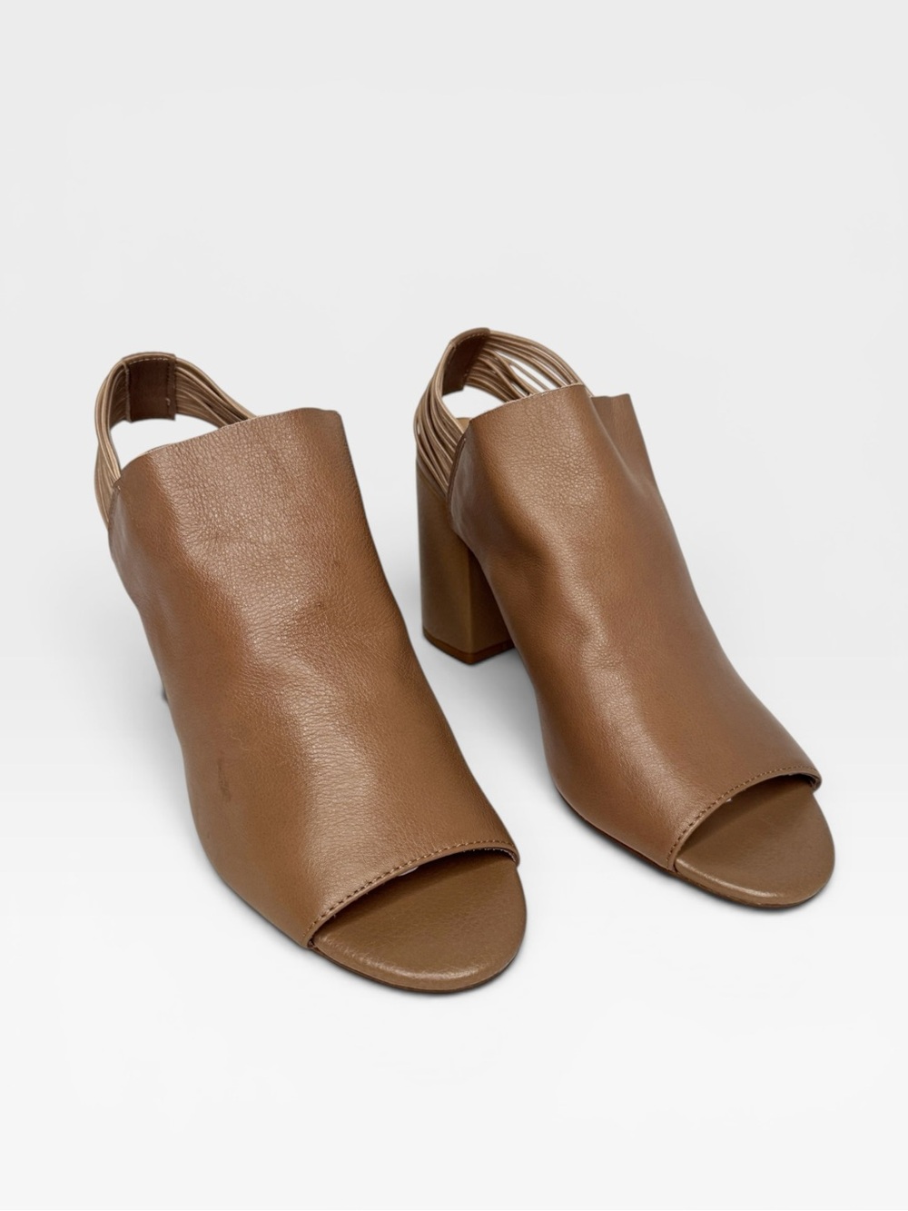 Franco Sarto Tan Leather Opaline Heeled Sandals Size 7